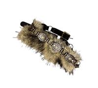 Zqxnt Edgy Punk Studded Furry Belt With Faux Leather Trim Coffee/Black Waist Cincher Band Cowgirl Jewelry Unisex Punk Cincher