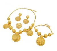 Zqxnt Gold Color Necklace Earring Wrist Chain And Rings Set For Bridal And Party Nigerian Weddings And Engagement Parties Comfortable Wear Necklace