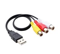 Zqxnt High Performances USB 3RCA Composite Cables Double Shielding Design Enhanceds Signals Claritys For Home Theater Systems PVC USB AV Composite Cord