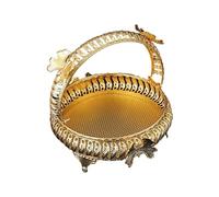 Zqxnt Large Capacity Serving Tray 5L Metal Fruit Basket Comfortable Handle Food Holder Home Kitchen Dining Table Decoration Kitchen Storage Container