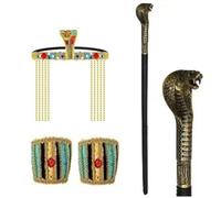 Zqxnt Pharaoh Hat Snakes Hairband Cosplay Headbands For Halloween Cosplay Queen Of Egypt Golden Beads Halloween Headwear