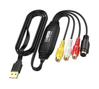 Zqxnt Portable USB 2.0 Video Adapter Cord Wire Line Acquisition Card For And Streaming On Notebook Computer S Video To USB Converter