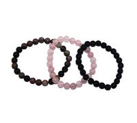 Zqxnt Set Of 3 Crystal Set For Women Natural Stone Beaded Stretch Handchain Adjustable Wristchains Accessory Spiritual