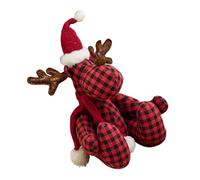 Zqxnt Stylish Checkered Pattern Cloth Deer Plushie Fabric Deer Toy Soft And Sturdy Deer Figurine For Any Party Setting Soft