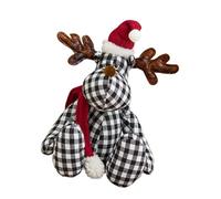 Zqxnt Stylish Checkered Pattern Cloth Deer Plushie Fabric Deer Toy Soft And Sturdy Deer Figurine For Any Party Setting Soft