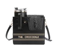 Zqxnt Stylish Reptiles Embossed Drink Holder Adjustable Shoulder Strap Leakproof Construction Outdoor Activity Companion Stylish Print Bag