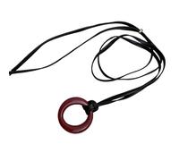 Zqxnt Stylish Silver Tone Round Necklace With Sturdy Leather Cord Accessory For Trendy Men And Women Daily Use Casual Wear Mixed Materials Necklace