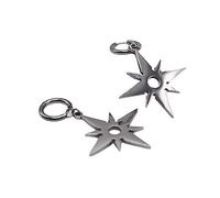Zqxnt Stylish Unisex Thorn Star Chain Necklace Earring Set For Party Hip Hop Star Huggie Hoop Earring Women Girl Jewelry Pentagrams Necklaces