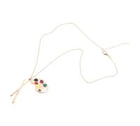 Zqxnt Unique Palettes And Brush Necklace Pendnat For On The Way Painting Sturdy Alloy Fashion Accessory For Everyday Use Artist Necklace