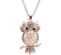 Zqxnt Women Lady Stylish Sparkling Owl Crystal Silky Necklaces Pendants Necklace Display Bust