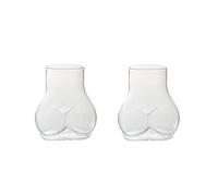 ZQXYXFUS 2PCS Whiskey Cups, Body Shaped Glass Cups, Butt Beer Glasses, Funny Ass Clear Drinking Glasses Beer, Cocktail Glass/Coffee Cup,Creative Butt Cup for Home Bar Party(White)