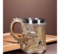 ZQXYXFUS 3 D Monster Beer Mug, Desktop Decoration Sculpture, Novelty Coffee Mugs, Celebrate The King of Monsters in Style and Charm of This Monsters Legend, Home Resin Crafts(Gold)