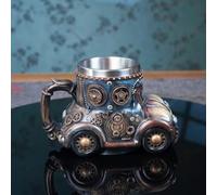 ZQXYXFUS This 3D Mechanical car Coffee Mug, Made of Stainless Steel, Features Double-Walled Insulation and a Handle, Making it The for Father's Day and Christmas