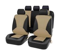 ZQYCD Car Seat Cover Sets for Toyota Yaris Hybrid 2020-2024, Front Rear Seat Protectors Leather Waterproof Non-Slip Breathable Cushion Covers Accessorie,C/Black Beige