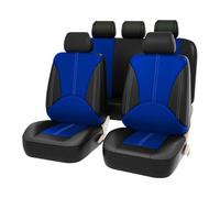 ZQYCD Car Seat Cover Sets for Toyota Yaris Hybrid 2020-2024, Front Rear Seat Protectors Leather Waterproof Non-Slip Breathable Cushion Covers Accessorie,F/Black Blue