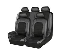ZQYCD Car Seat Covers Universal Fit for FIAT Panda 3. Series (Type 169) 2003-2012,Front and Rear Pu Leather Seat Covers Protectors Waterproof Durable Interior Accessorie,D/Gray