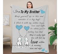 ZQYMM Brother Gifts from Sister Brother - Elephant Flannel Blanket for Brother, Personalised Blanket Gift for Brother, Birthday Graduation Christmas Thanksgiving Gifts for Brother