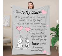 ZQYMM Cousin Gifts From Sister Brother - Flannel Blanket Birthday Gifts for Cousin, Personalised Blanket Gifts for Cousin, Birthday Christmas Graduation Gifts for Cousin