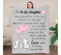 ZQYMM Daughter Gifts from Mum Dad - Flannel Blanket for Our Daughter, Personalised Blankets Gifts for Daughter, Graduations Christmas Birthday Gifts for Daughter from Mother Father