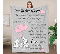 ZQYMM Niece Gifts from Aunt Uncle - Flannel Blanket Birthday Gifts for Niece, Personalised Blanket Gifts for Niece, Birthday Christmas Graduation Gifts for Niece