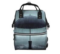 ZQYTGFDC Black umbrella in the rain Canvas bag with large capacity and multiple pockets, suitable for mother, baby and travel