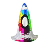ZQYTGFDC Colored crayon circles S Hooded Cape For TeenagersCape With For Halloween Cosplay Costumes