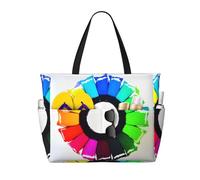 ZQYTGFDC Colored crayon circles Water-repellent honeycomb mesh travel bag, multi-pocket large capacity, practical and durable