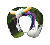 ZQYTGFDC Colorful Cow's Head Memory Foam Neck Pillow for Travel - Ergonomic U-Shaped Pillow, Car, Office & Home