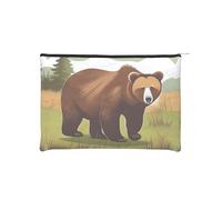 ZQYTGFDC Coral Fish underwater Women Zipper 8.9 x 6.5Inches Small Toiletry Organizer for Valentine's Day Friend Girlfriend Gifts, Brown Bear Walking, One Size