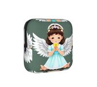 ZQYTGFDC Cute Little Angel Feminine Hygiene Pouch, 6 10 Pads Capacity, Small Organizer for Purse Handbag Suitcase, Gift for Girls Women