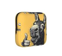 ZQYTGFDC Donkey Head Laughing Feminine Hygiene Pouch, 6 10 Pads Capacity, Small Organizer for Purse Handbag Suitcase, Gift for Girls Women