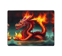 ZQYTGFDC Dragon King in Fire Washable Inside Floor Mats Tracks Throw Rugs Carpet for Living Room Bedroom Office Dorm Home Decor, carpet 63x48in