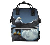 ZQYTGFDC Eagle under the stars Canvas bag with large capacity and multiple pockets, suitable for mother, baby and travel