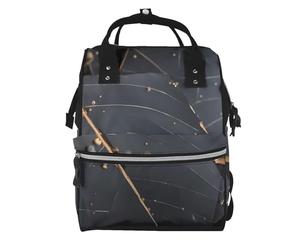 ZQYTGFDC Enchanted Plant Leaves Canvas bag with large capacity and multiple pockets, suitable for mother, baby and travel