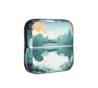 ZQYTGFDC Fallen Leaves on a Tranquil Lake Feminine Hygiene Pouch, 6 10 Pads Capacity, Small Organizer for Purse Handbag Suitcase, Gift for Girls Women