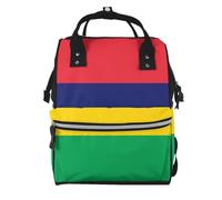 ZQYTGFDC Flag of Mauritius Canvas bag with large capacity and multiple pockets, suitable for mother, baby and travel