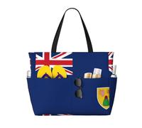 ZQYTGFDC Flag of the Turks and Caicos Islands Water-repellent honeycomb mesh travel bag, multi-pocket large capacity, practical and durable