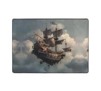 ZQYTGFDC Floating Boat Large Plush Rug 80 * 58 Inches - Super Soft Non-Slip Flannel Floor Mat for Bedroom, Living Room, Nursery, Washable Shaggy with Rubber Backing