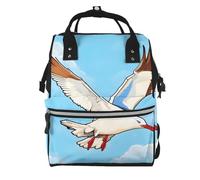 ZQYTGFDC Flying Seagulls Canvas bag with large capacity and multiple pockets, suitable for mother, baby and travel