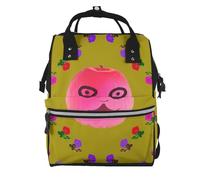 ZQYTGFDC Funny Face Peach Canvas bag with large capacity and multiple pockets, suitable for mother, baby and travel