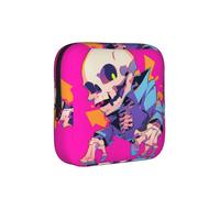 ZQYTGFDC Funny Skeleton Feminine Hygiene Pouch, 6 10 Pads Capacity, Small Organizer for Purse Handbag Suitcase, Gift for Girls Women