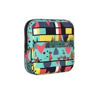 ZQYTGFDC Geometric Patterns Feminine Hygiene Pouch, 6 10 Pads Capacity, Small Organizer for Purse Handbag Suitcase, Gift for Girls Women