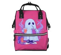 ZQYTGFDC Ghost drinking a drink Canvas bag with large capacity and multiple pockets, suitable for mother, baby and travel