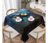 ZQYTGFDC Huge killer whales60 x60 Square Tablecloth 137 * 137cm - Decorative Wipeable Table Cover with, Table, Kitchen & Party Decor