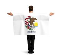 ZQYTGFDC Illinois State Flag Sleeved poncho for freedom of movement, ideal for watch parties and celebrations