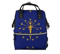 ZQYTGFDC Indiana State Flag Canvas bag with large capacity and multiple pockets, suitable for mother, baby and travel