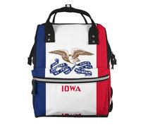 ZQYTGFDC Iowa state flag Canvas bag with large capacity and multiple pockets, suitable for mother, baby and travel