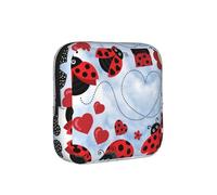 ZQYTGFDC Ladybug and Cloud Feminine Hygiene Pouch, 6 10 Pads Capacity, Small Organizer for Purse Handbag Suitcase, Gift for Girls Women