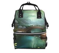 ZQYTGFDC Little Bridge in the East Canvas bag with large capacity and multiple pockets, suitable for mother, baby and travel