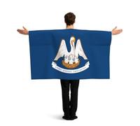 ZQYTGFDC Louisiana State Flag Sleeved poncho for freedom of movement, ideal for watch parties and celebrations